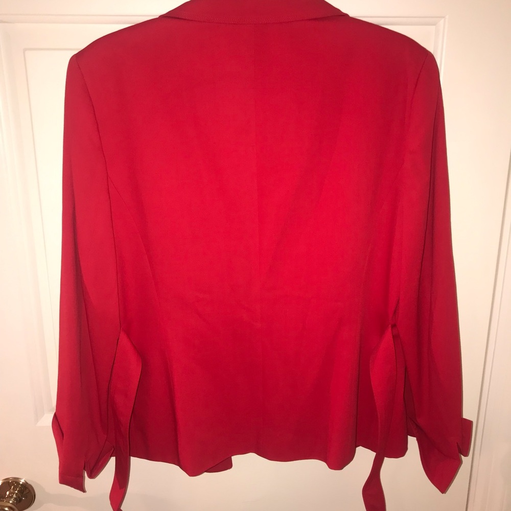Belted Red Blazer